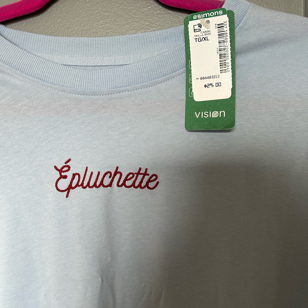 Simons Sky Blue Tee with Red Script